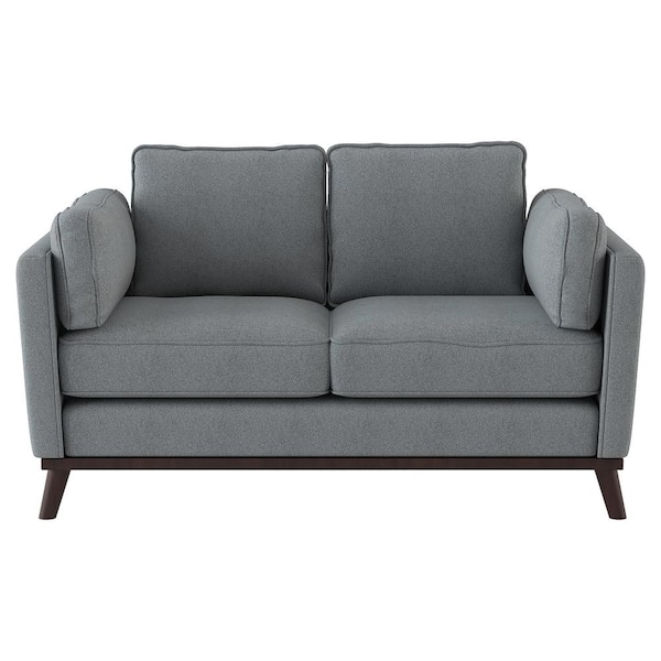 EVERGLADE HOME Hoffman 62 in. W Square Arm Fabric Straight Loveseat in Gray