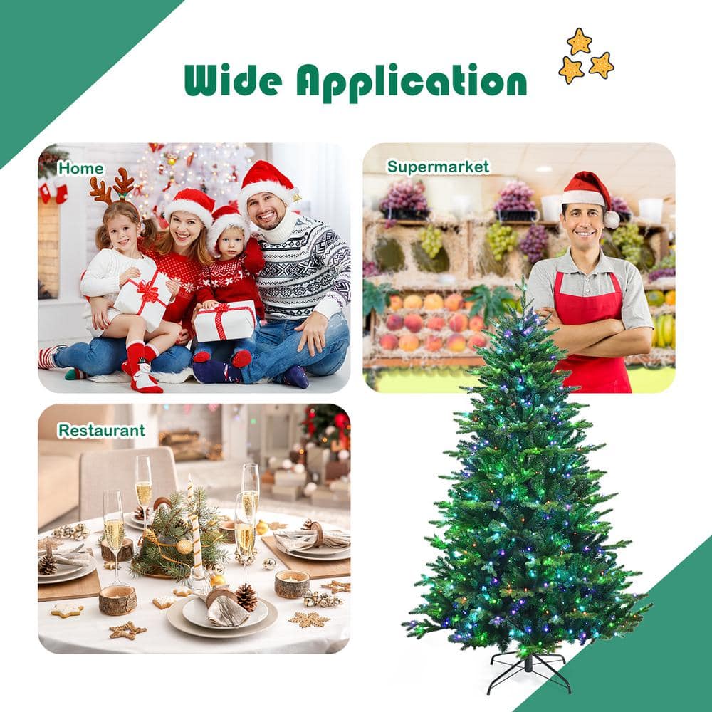 6 FT Pre-Lit Multicolor LED Christmas Tree with Metal Stand