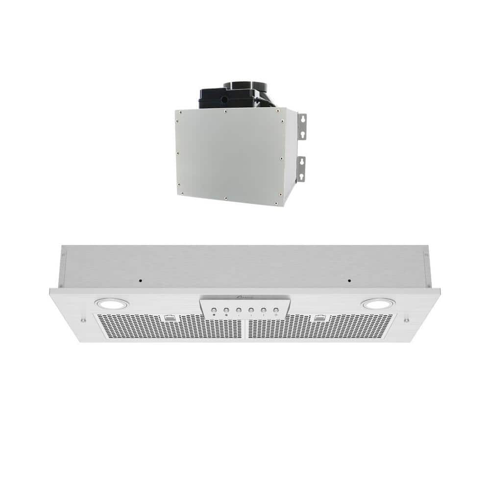 Super Quiet 30 in. 800 CFM Ducted Split Insert Range Hood in Stainless Steel