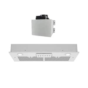 Super Quiet 30 in. 800 CFM Ducted Split Insert Range Hood in Stainless Steel