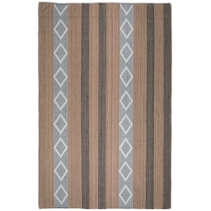 Hart Taupe Black 6 ft. x 9 ft. Rectangle Solid Pattern Polyester Wool Runner Rug