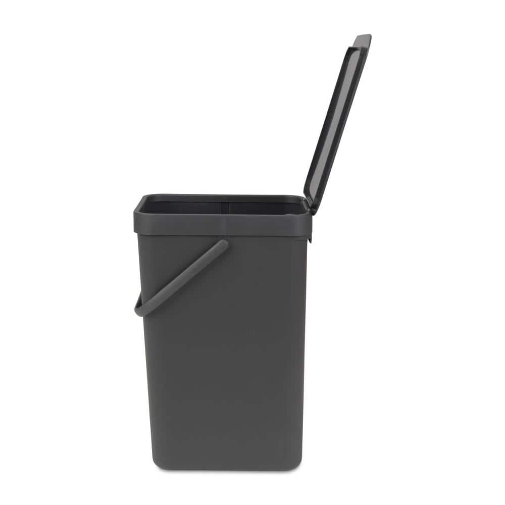 Gray Polypropylene 4.2 Gallon Recycling Bin for Kids