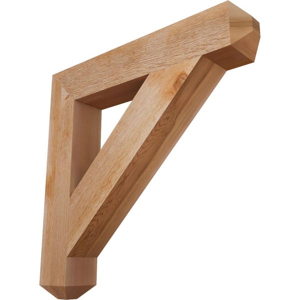 4 in. x 24 in. x 24 in. Western Red Cedar Traditional Craftsman Rough Sawn Bracket