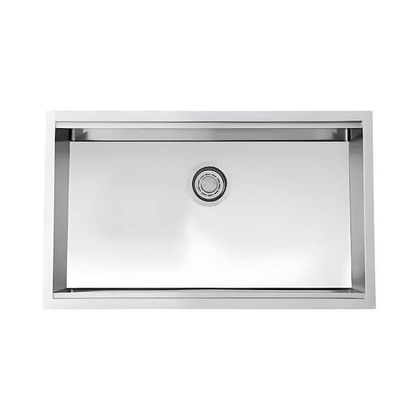 HOMLUX 16-Gauge Stainless Steel 30 in. Single Bowl Undermount Workstation Kitchen Sink w/Integrated Ledge and Accessories