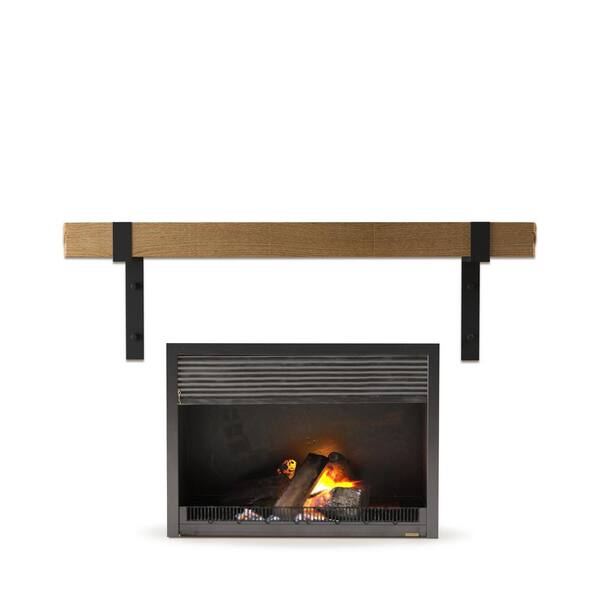 Urban Woodcraft Kingsley 48 In Fireplace Wall Mantel Shelf Natural 600h 48wm Hd N The Home Depot Fireplace Wall Mantel Shelf, Fireplace With Mantel And Shelves
