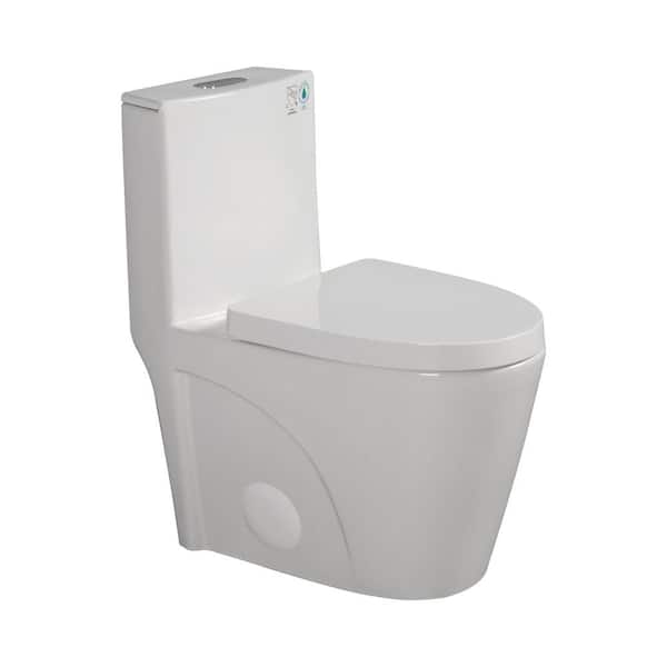 Unbranded 12 in. Rough in Size 1-piece 1.1/1.6 GPF Dual Flush Elongated Toilet in White Seat Included