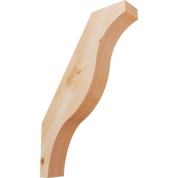 Ekena Millwork 3 1/2"W x 16"D x 24"H Funston Smooth Knee Brace, Western Red Cedar