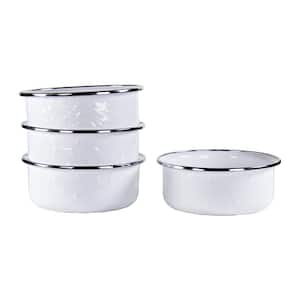 Solid White 14 oz. Enamelware Soup Bowl Set of 4