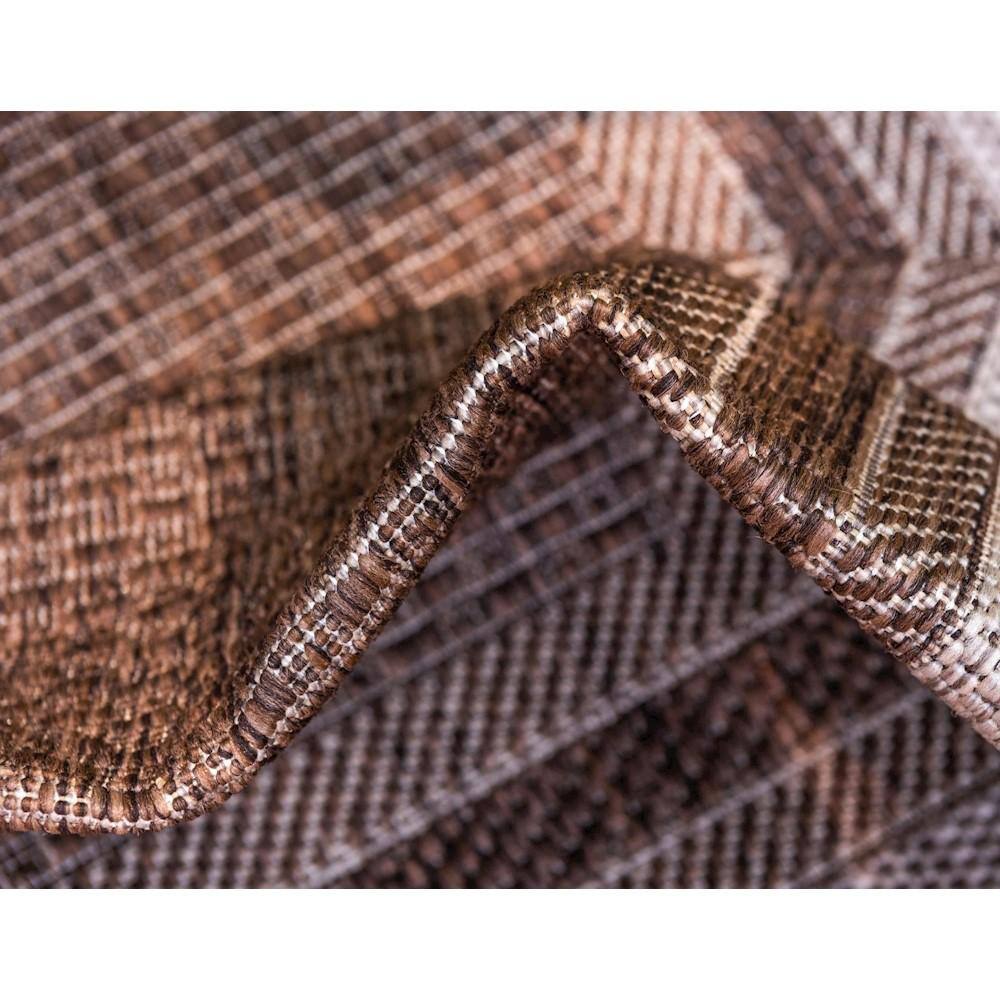 5'3" x 8' Soft Border Brown/Ivory Outdoor Rug