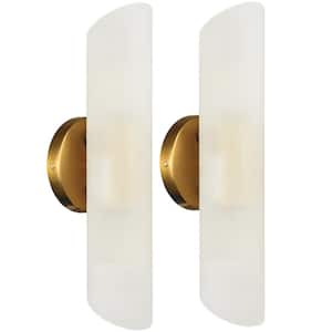 13.3 in. 4-Light Brass Modern Wall Sconce with Standard Shade