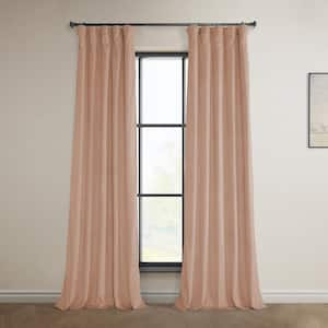 Peach Blossom Velvet Rod Pocket Room Darkening Curtain - 50 in. W x 84 in. L (1 Panel)