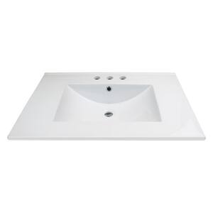 Juliette 31 in. W x 22 in. D Vitreous China Vanity Top in White with 8 in. CC