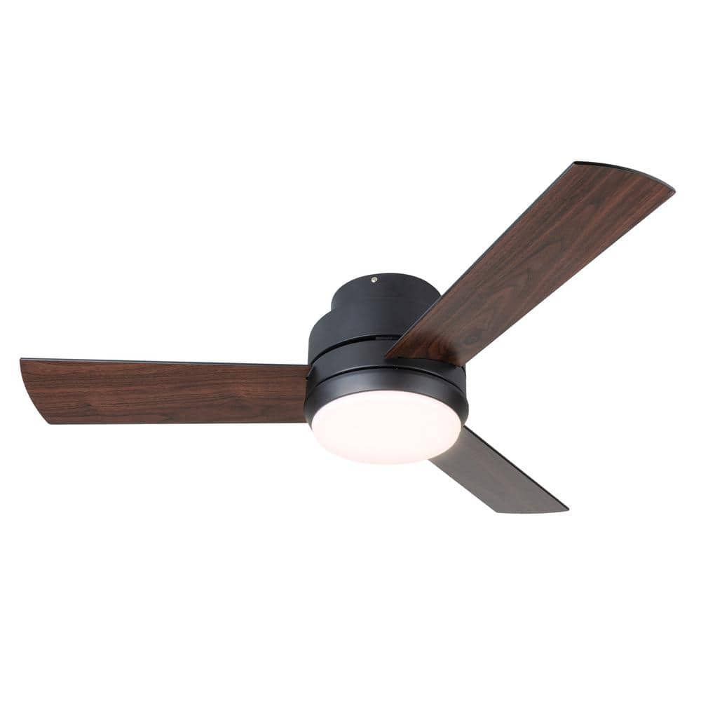 HSC Flush Mount Ceiling Fan With Light: Crystal Low Profile Ceiling Fans Lighting APP ＆ Remote Control - 6 Speeds Reversible Timer Modern Dimmable De 52 inch Flush Mount Ceiling Fan with LED Lights (Brushed Nickel