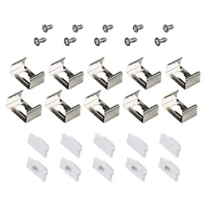 Surface Mount White Tape Light Channel Accessory Pack LED Mounting Hardware (10-Pack)