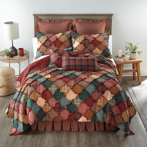 Campfire 3-Piece Brown Cotton King Quilt Set