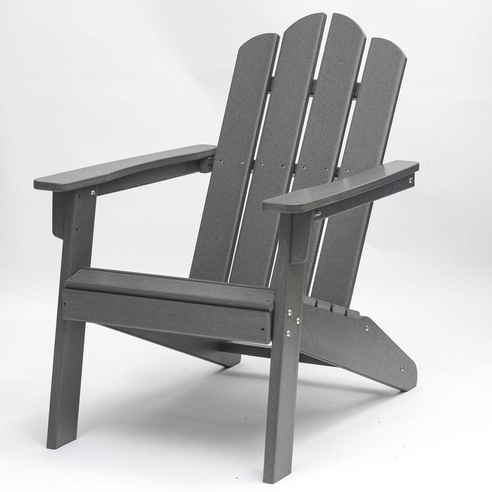 Classic Gray Outdoor Adirondack Chair for Backyard and Lawn
