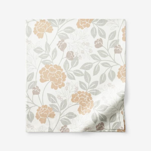 The Company Store Company Cotton Mariel Floral Gold Cotton Percale King Flat Sheet