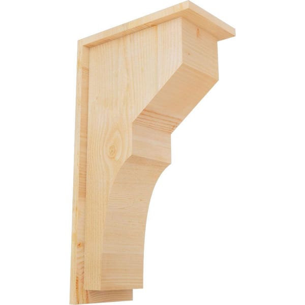 Ekena Millwork 8 in. x 14 in. x 26 in. Monterey Rough Sawn Douglas Fir Corbel with Backplate