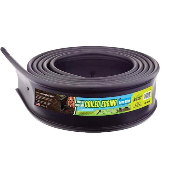 Master Mark 20 ft. x 6 in. Black DeepEdge Plastic Coiled Edging