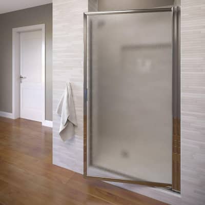 Sopora 29-1/2 in. x 67 in. Framed Pivot Shower Door in Chrome with Obscure Glass