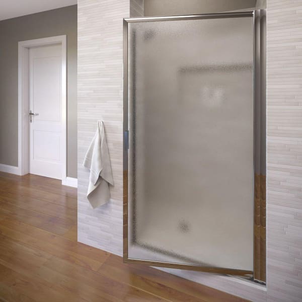 Basco Sopora 31-3/8 in. x 63-1/2 in. Framed Pivot Shower Door in Chrome