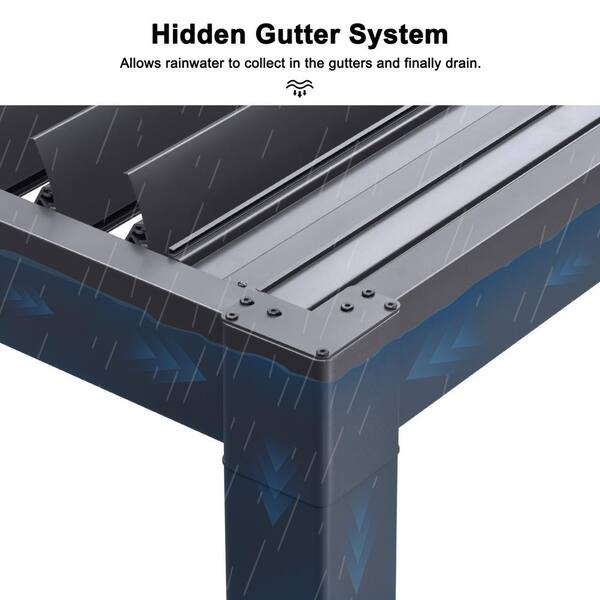 物*X様 FaB Light & Shadow Convention Exclu PURPLE LEAF 10 ft. x 14 ft. Gray Aluminum Outdoor Patio