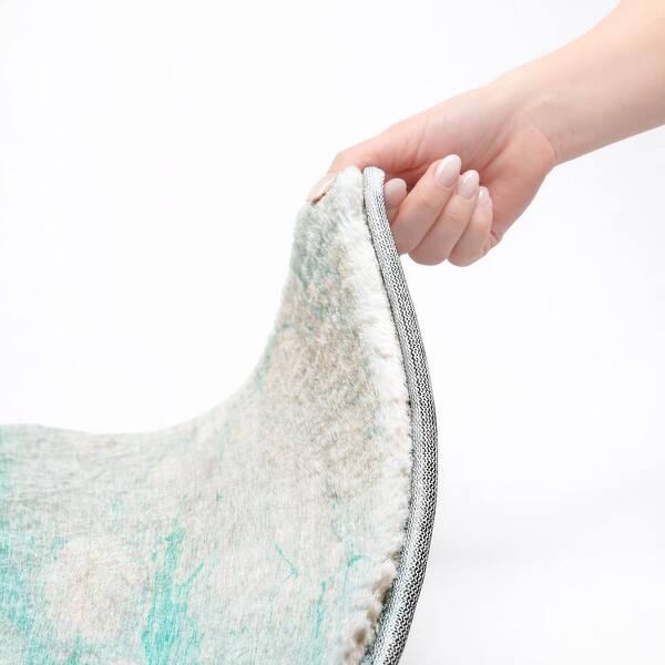 Dream Shag Premium Machine Washable Abstract ADS699 Coral 3 ft. x 5 ft. Area Rug
