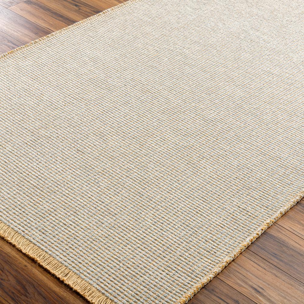 Gray and Natural Jute and Polypropylene Runner Rug, 2'7" x 7'3"