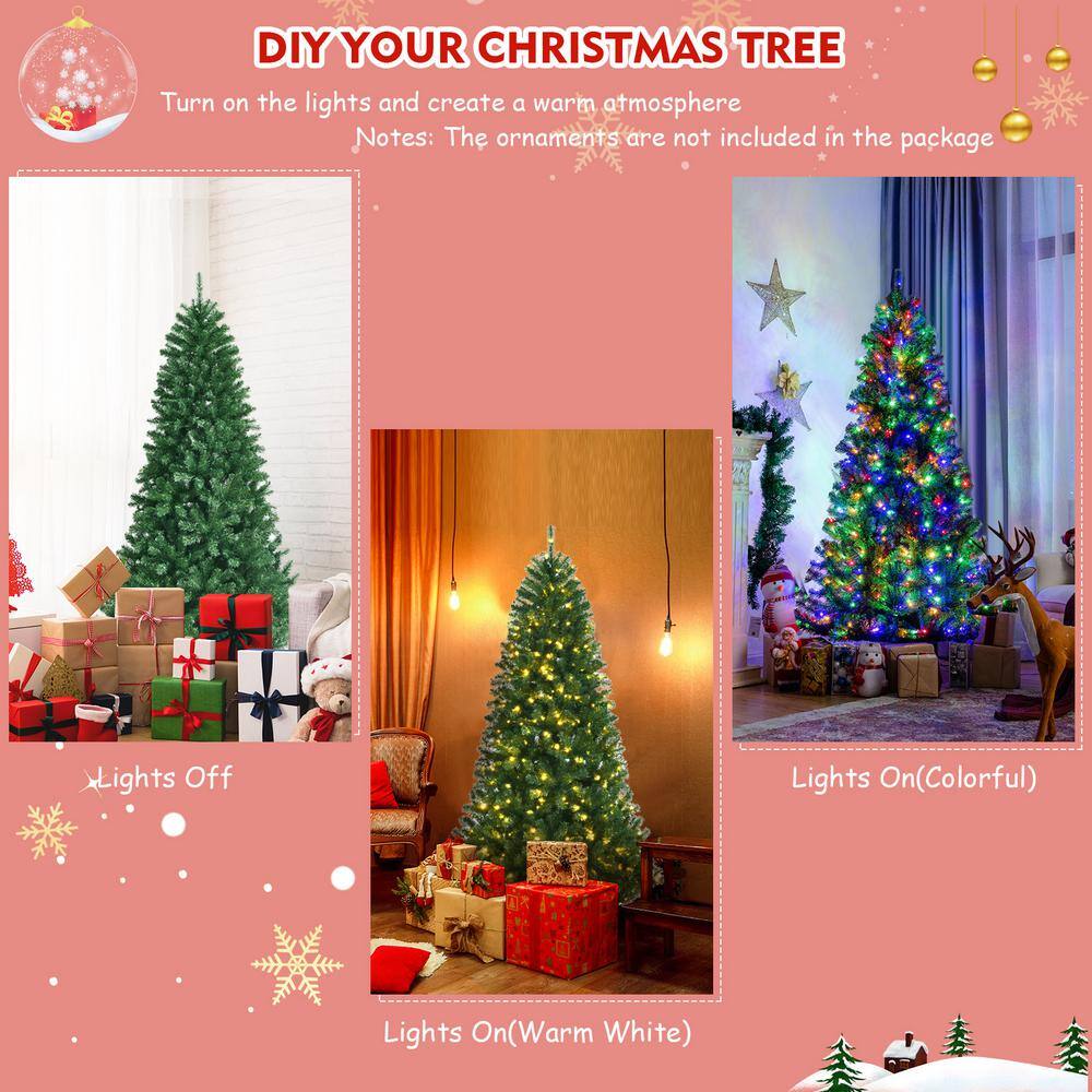6ft Green Pre-lit Pine Christmas Tree with Remote-Controlled LED Lights