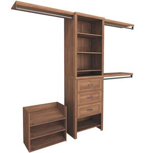 Impressions Premium 60 in. W - 120 in. W Walnut Wood Closet System