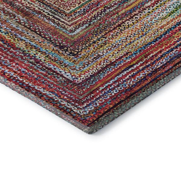 Mayfield Premium Machine Washable Abstract AMF1725 Paprika 8 ft. x 10 ft. Area Rug