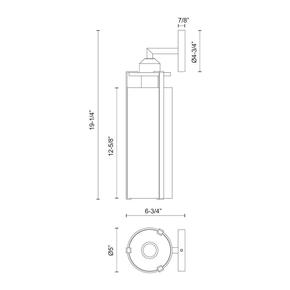 Matte Black Cylinder Vanity Light with Clear Water Glass
