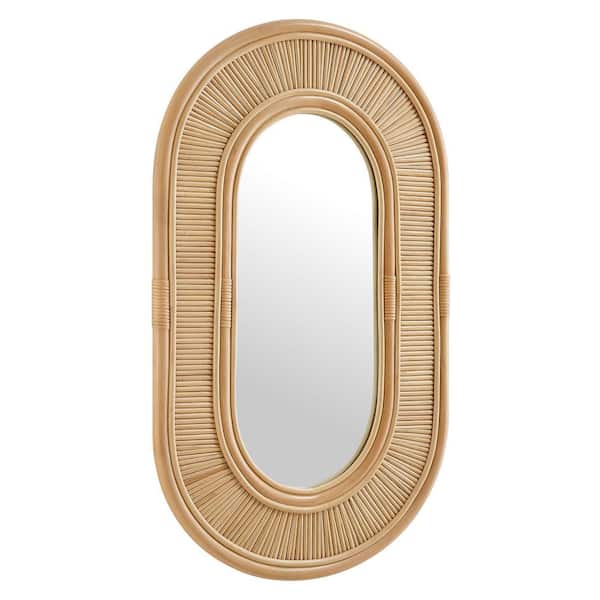 Sovana Oval Rattan Wall Mirror in Natural