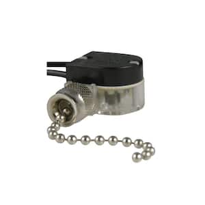 3 Amp Single-Pole Single Circuit Pull-Chain Switch - Nickel (1-Pack)