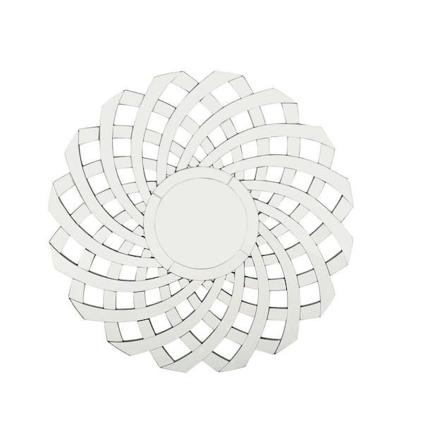 Noble House Small Round Clear Modern Mirror (14.29 in. H x 31.5 in. W)