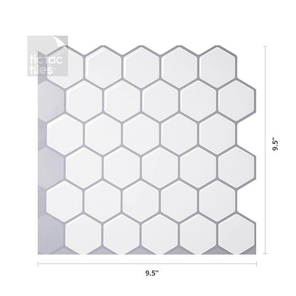5x Peel and Stick Backsplash Tile 3D Vinyl Self-Adhesive Stickers Mosaic Hexagon