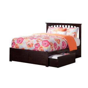 AFI Mission Espresso Full Platform Bed with Matching Foot Board with ...