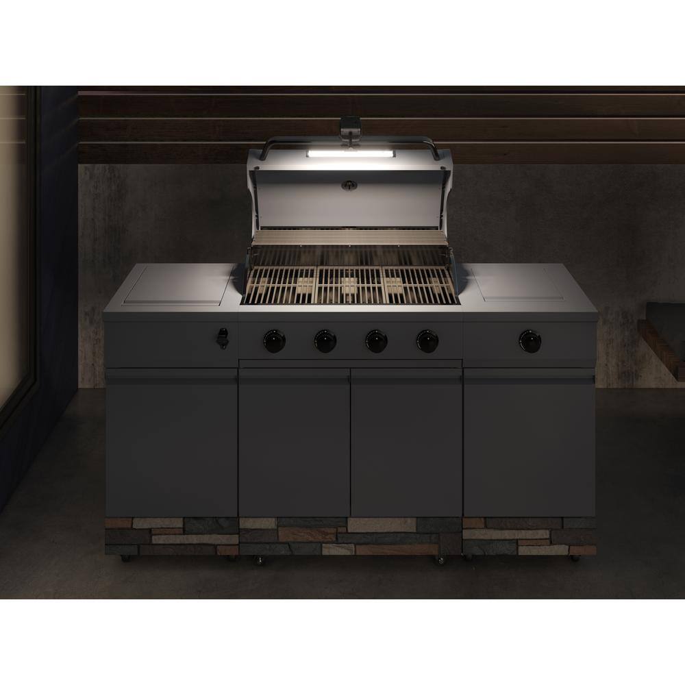 Gray Battery Operated LED Clamp Grill Light