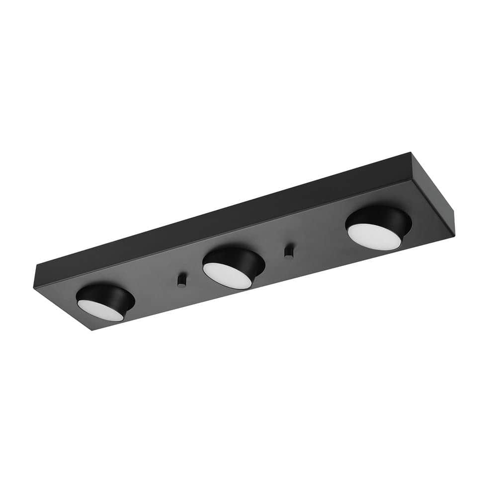 Bleecker 1.6 ft. 3-Light Matte Black Integrated LED Fixed Track Lighting Ki