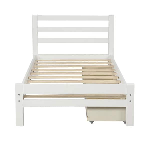 Wooden Platform Bed Frame, Double Platform Bed Frame With Storage