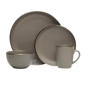 Hadlee 16-Piece Casual Gray Stoneware Dinnerware Set (Set for 4)