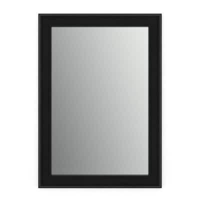33 in. W x 47 in. H (L1) Framed Rectangular Standard Glass Bathroom Vanity Mirror in Matte Black