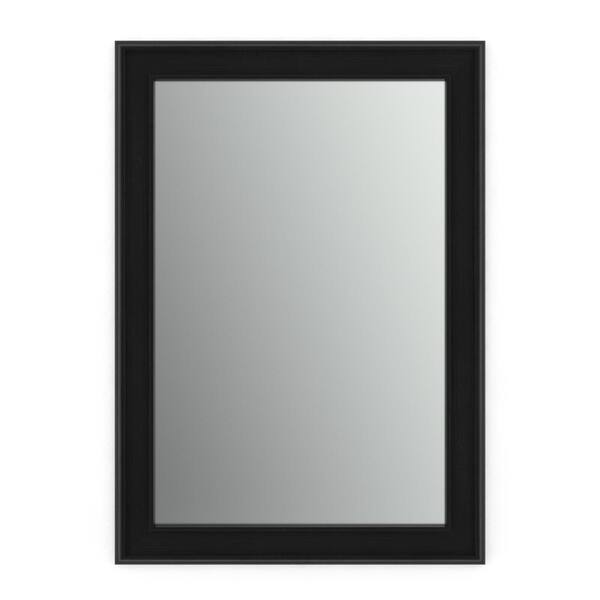 Delta 33 in. W x 47 in. H (L1) Framed Rectangular Standard Glass Bathroom Vanity Mirror in Matte Black