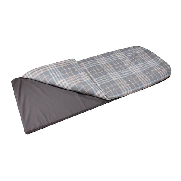 Disc-O-Bed Children's Duvalay with Luxury Ocean Plaid Memory Foam Sleeping Bag and Duvet
