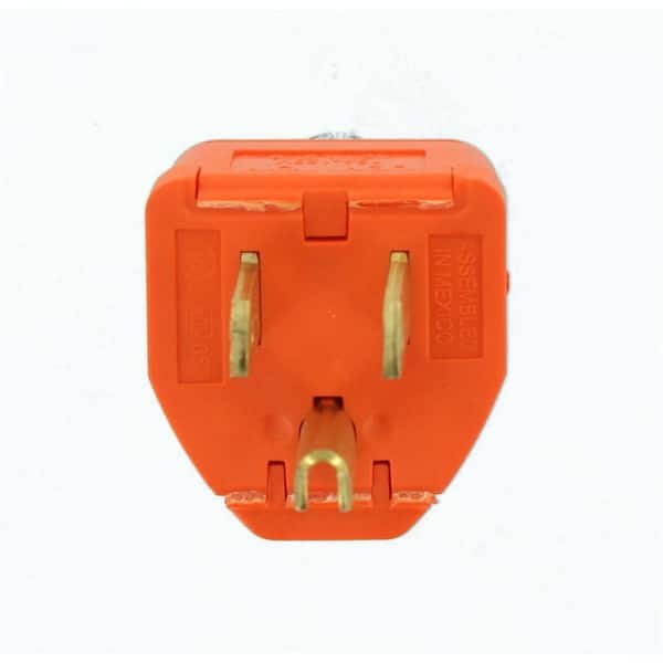 Leviton 15 Amp 125-Volt 3-Wire Grounding Plug Orange 3W101-OR R03
