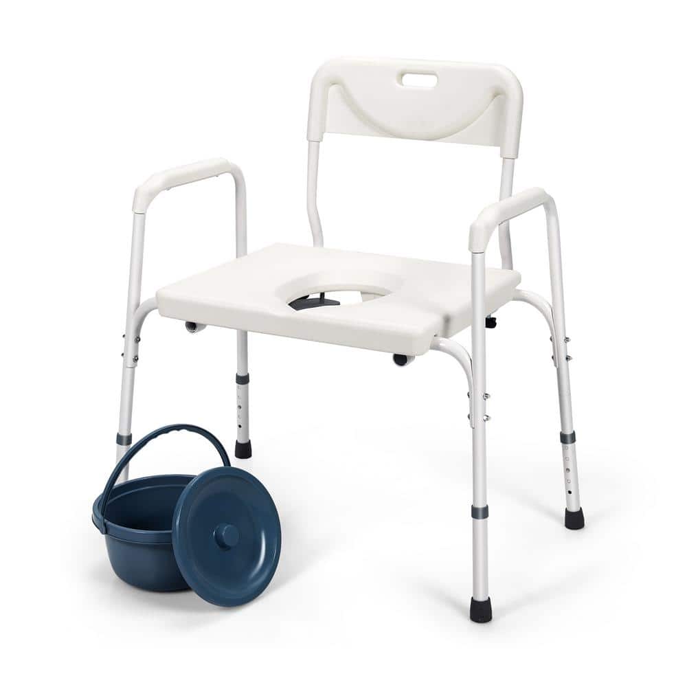 DMI Portable Toilet for Seniors and Elderly, Drop-Arm Steel Bedside  Commodes, Adult Potty Chair, Portable Bucket Toilet Seat for Handicap,  Medical Toilet Chair 