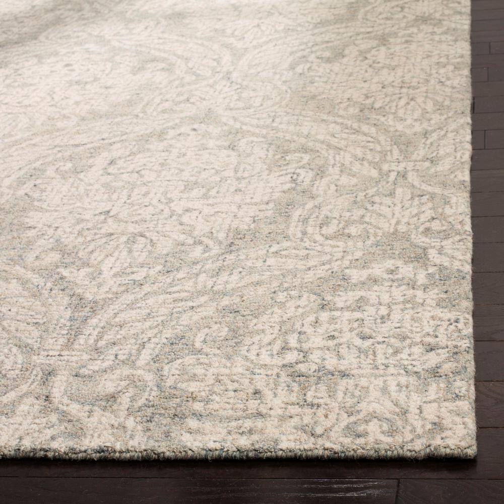 Harmony Abstract Hand-Tufted Wool Round Rug in Gray - 59"