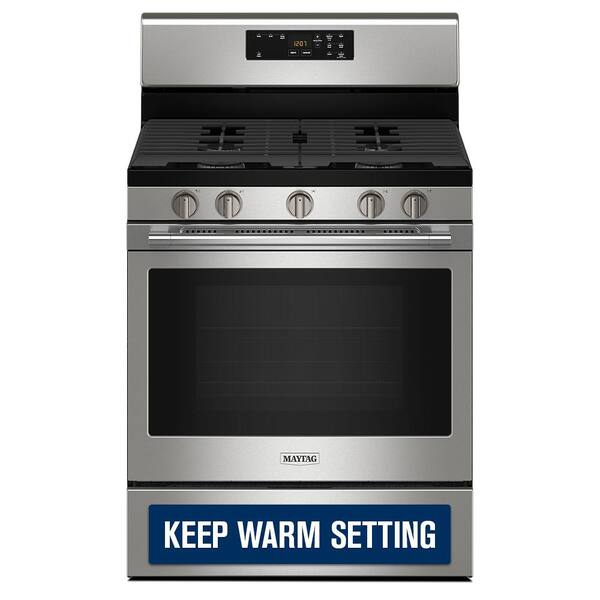 Maytag 30 in. 5 Burners Freestanding Gas Range in Fingerprint Resistant