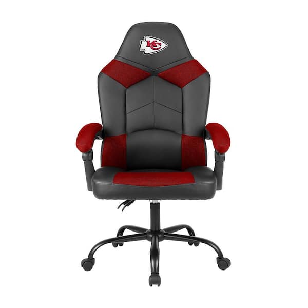 Kansas City Chiefs Black Polyurethane Oversized Office Chair with Reclining Back