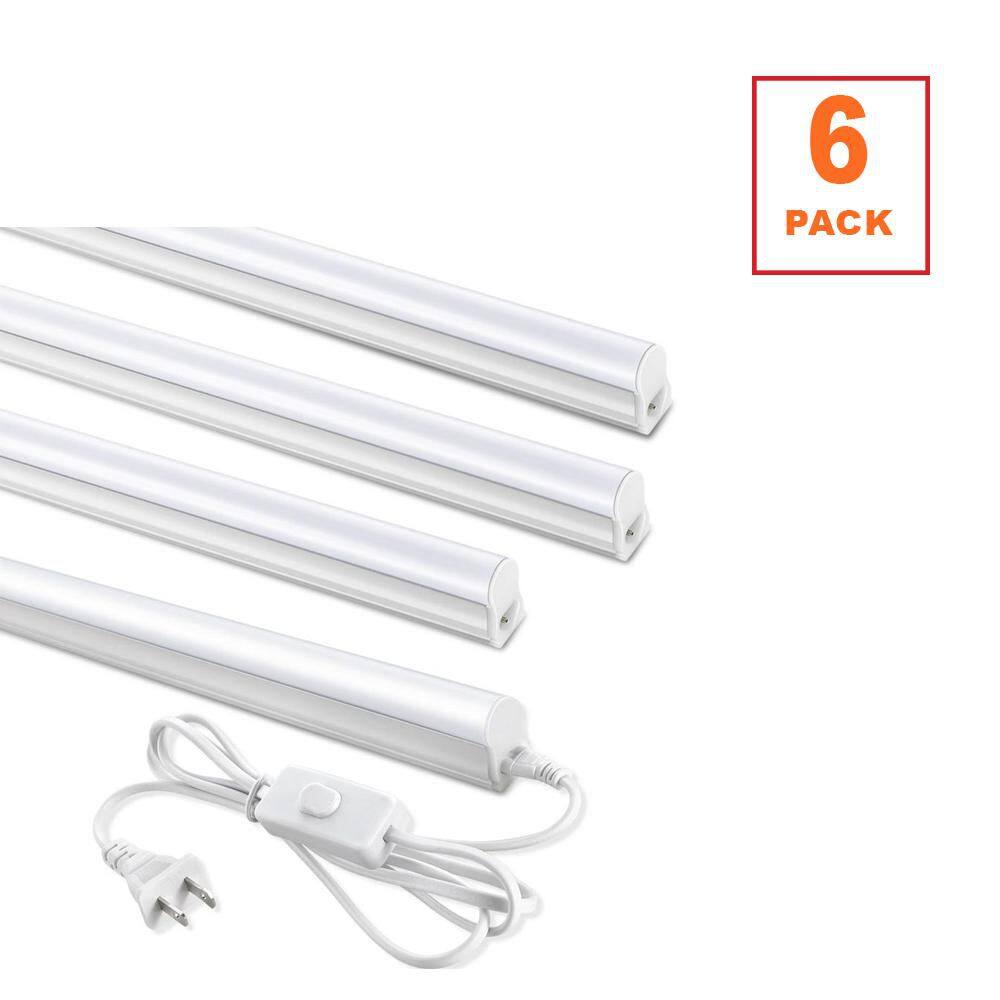 4ft 20-Watt T5 LED Shop Light, 6500K Cool White, Linkable, 2300 Lumens ...